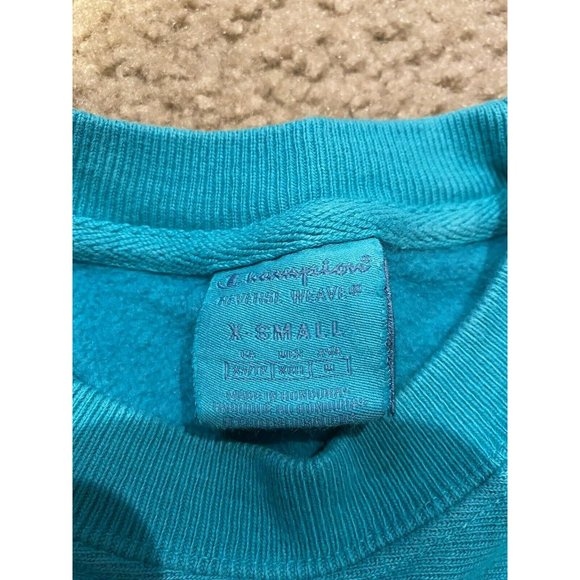 Champion Reverse Weave Crewneck Pullover Sweatshirt Size XS Teal - Picture 6 of 6